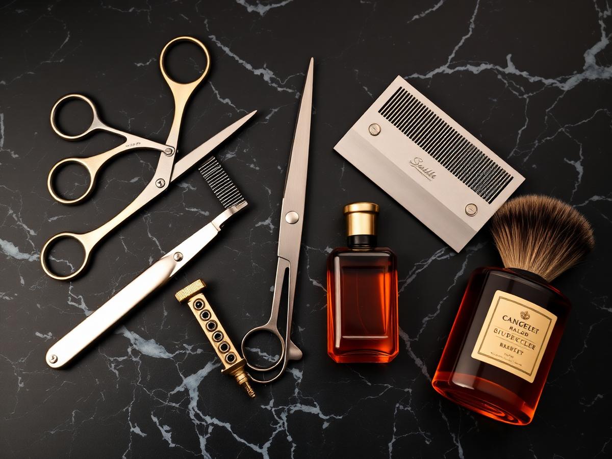 Barber tools on marble